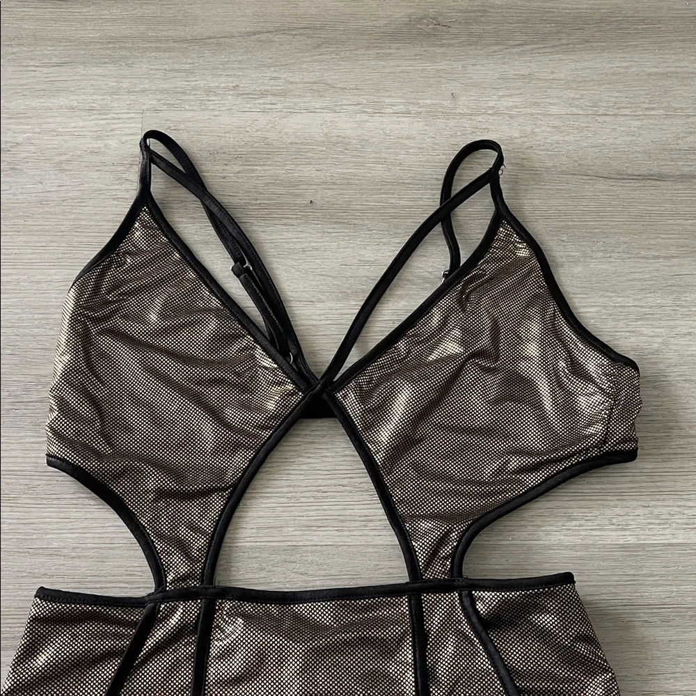 Metallic Gold Women's Swimsuit Size Small